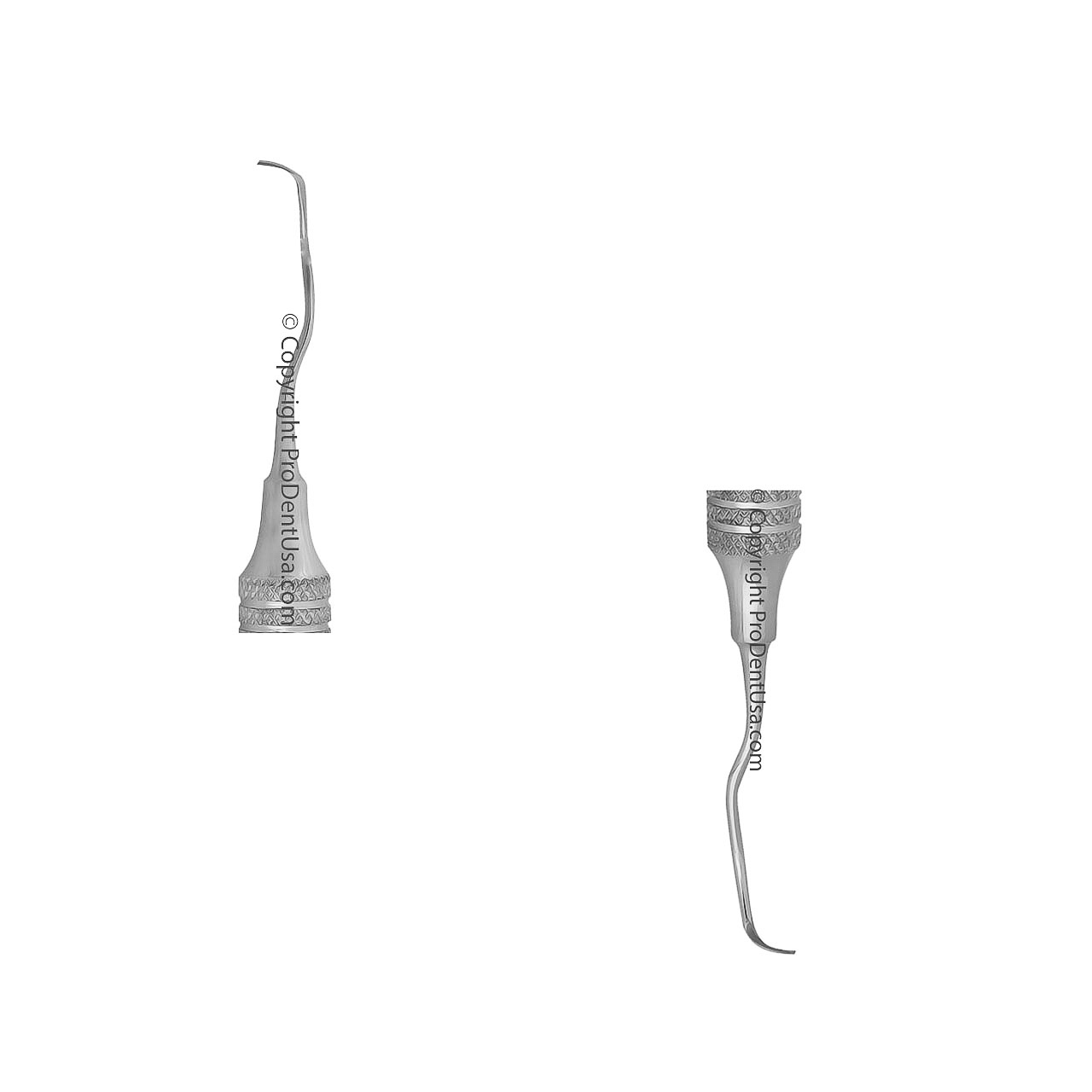 a pair of dental instruments on a white background .