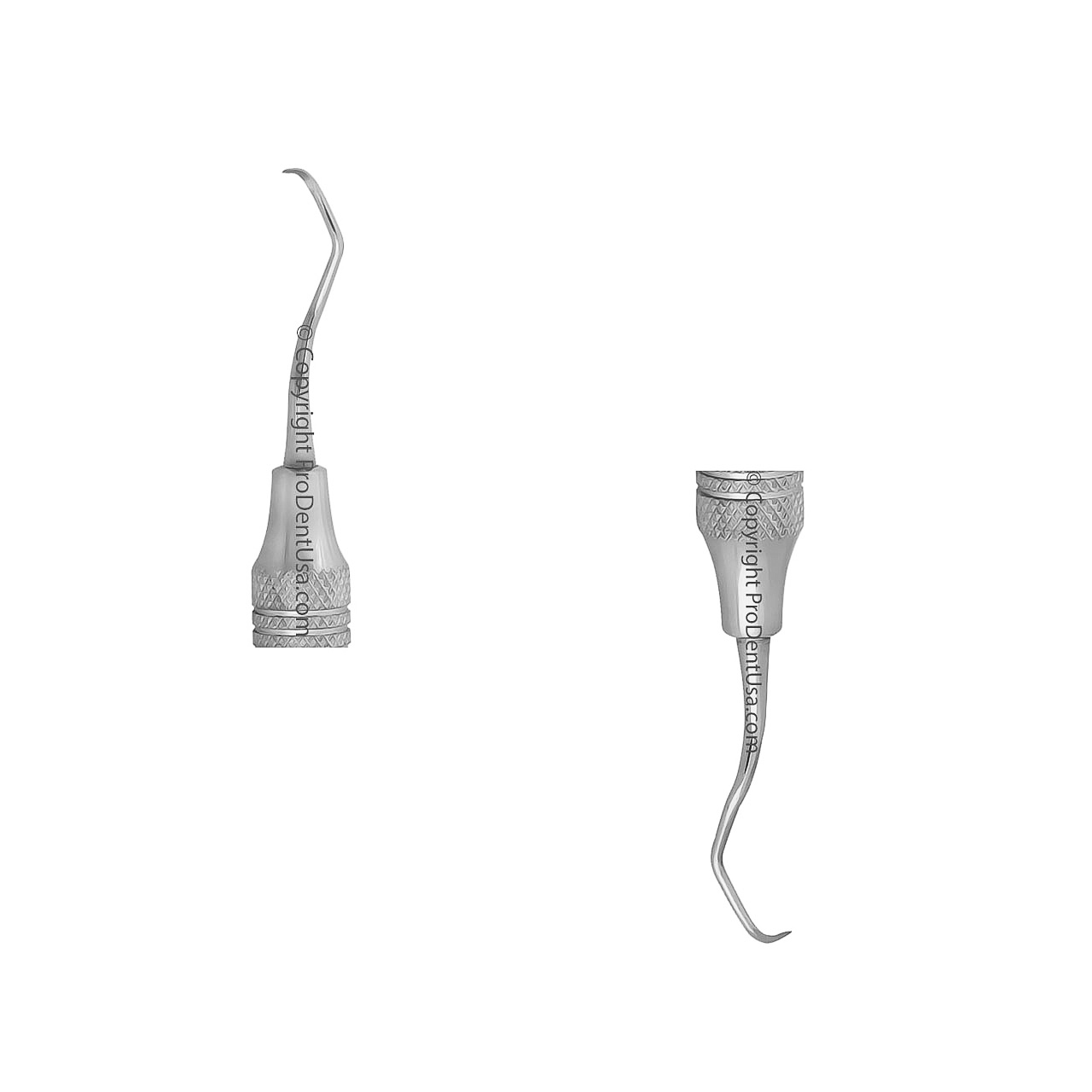 a pair of dental instruments on a white background .