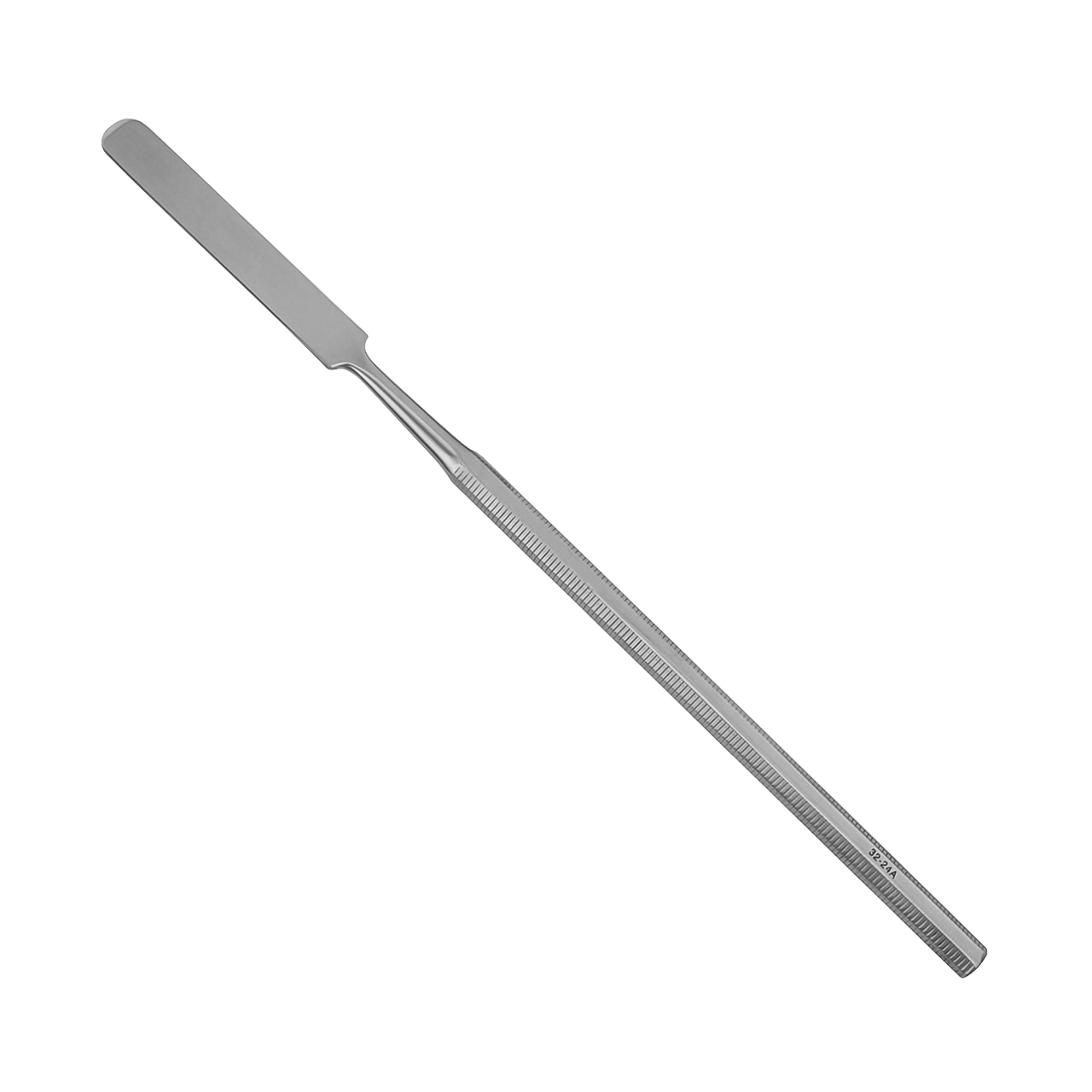 a stainless steel spatula with a long handle