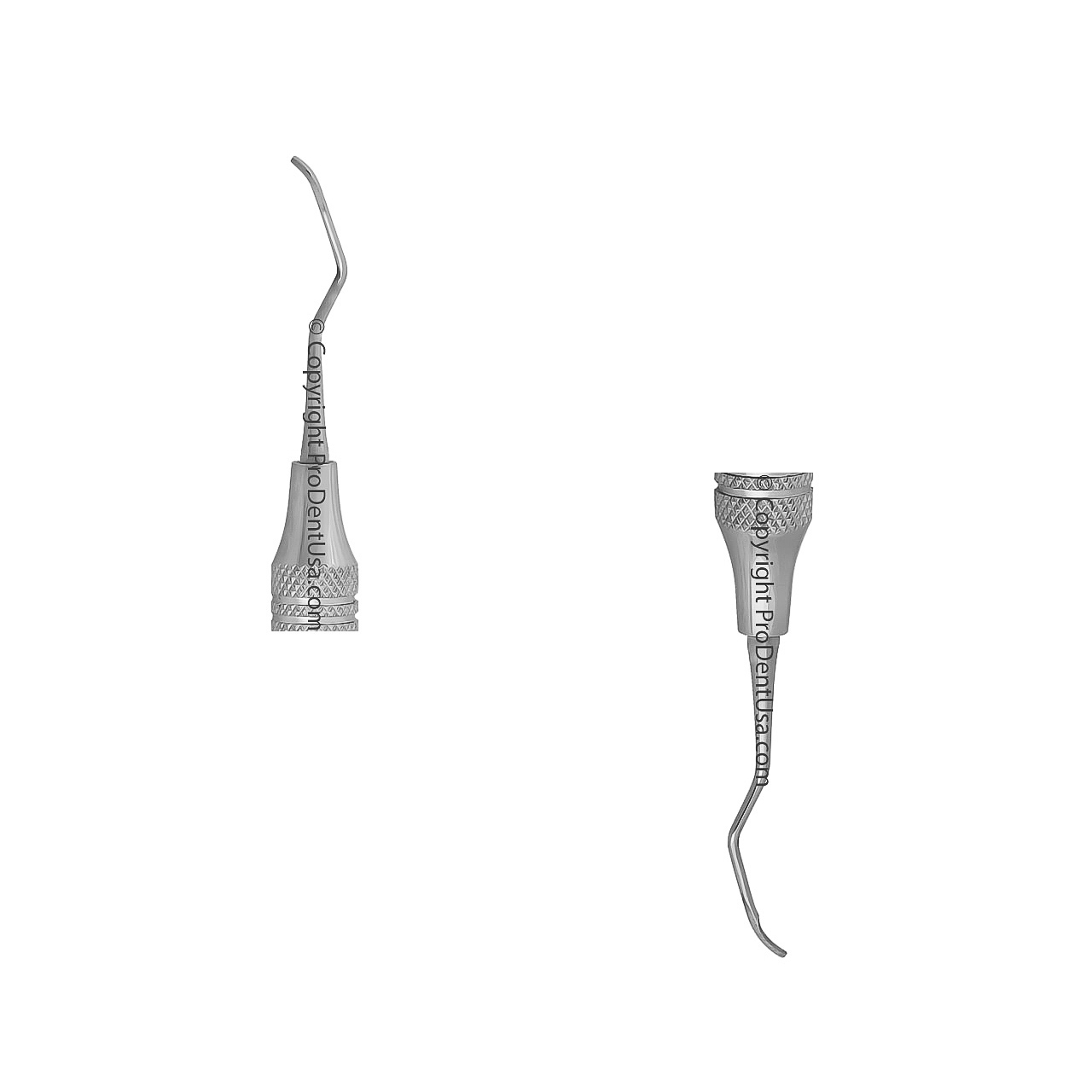 a pair of dental instruments on a white background .
