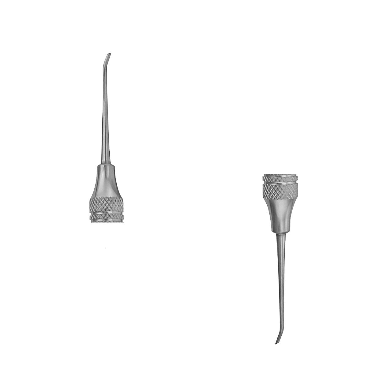 a pair of dental instruments on a white background .