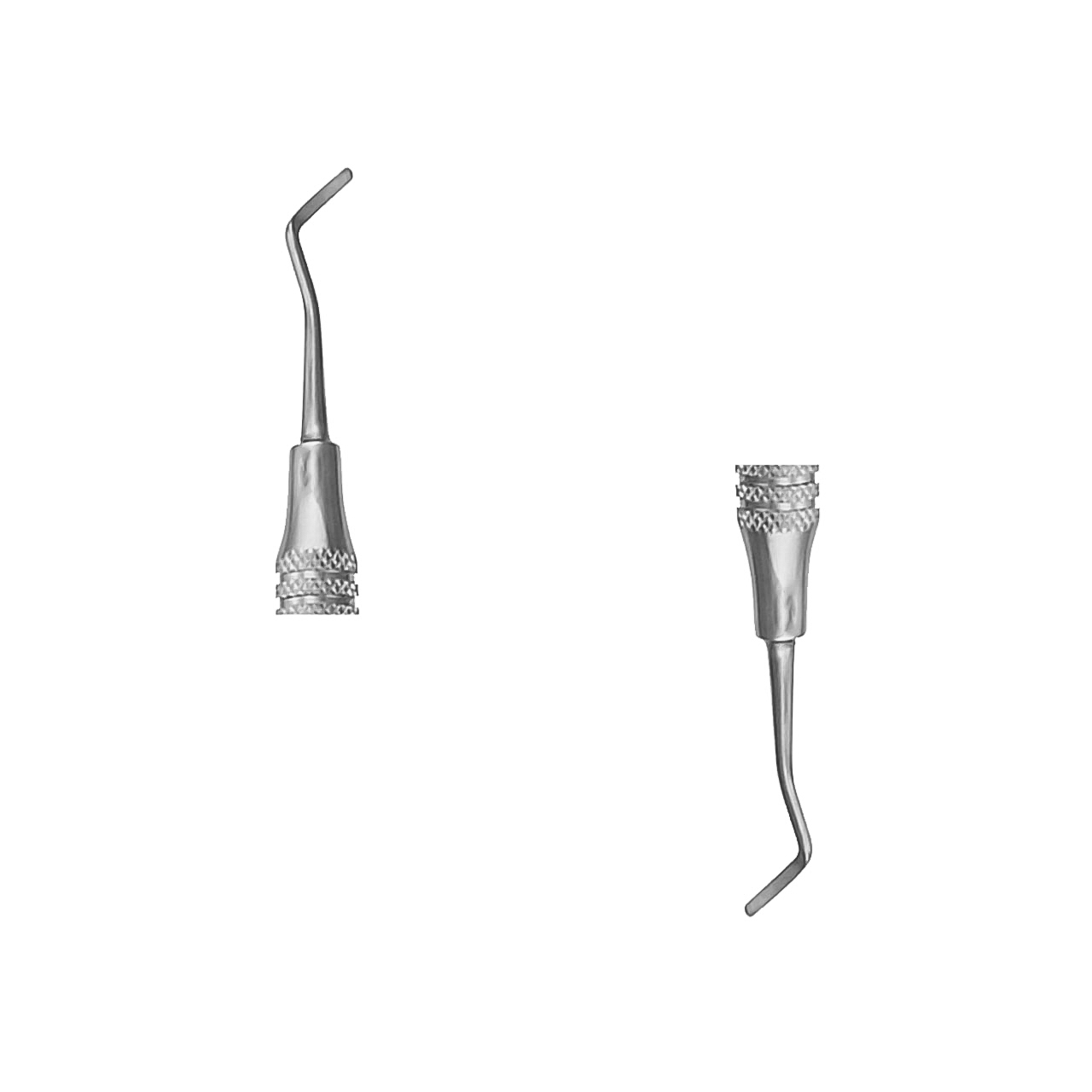 a pair of dental blade excavator tips