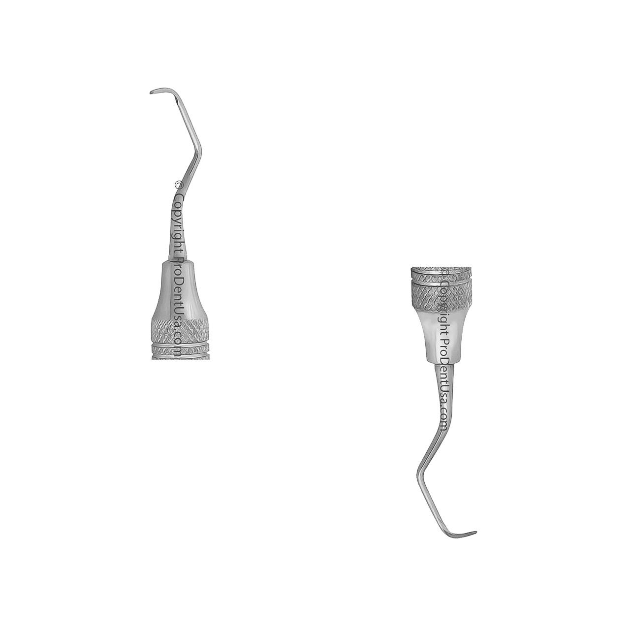 a pair of dental instruments on a white background .