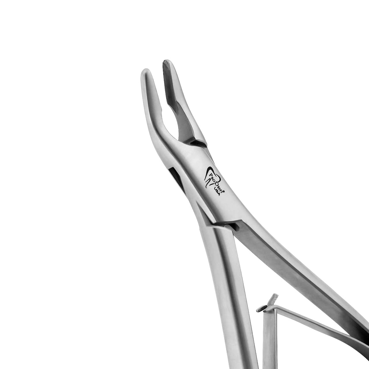 a pair of stainless steel dental pliers.