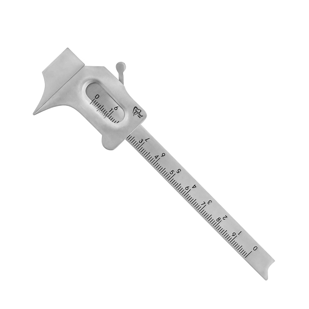 a grey orthopedic ruler measuring up to 10 inches