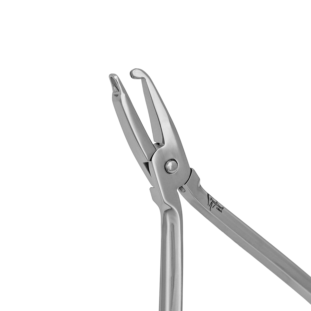 a close up of a pair of dental pliers on a white background .