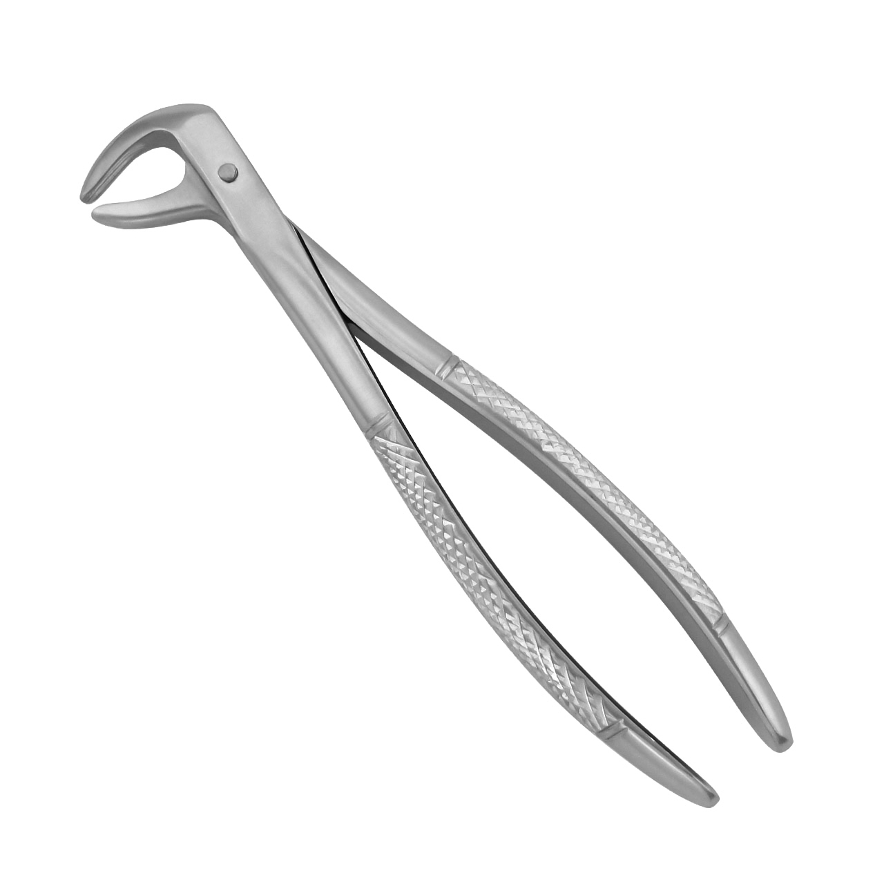 a pair of stainless steel dental pliers on a white background