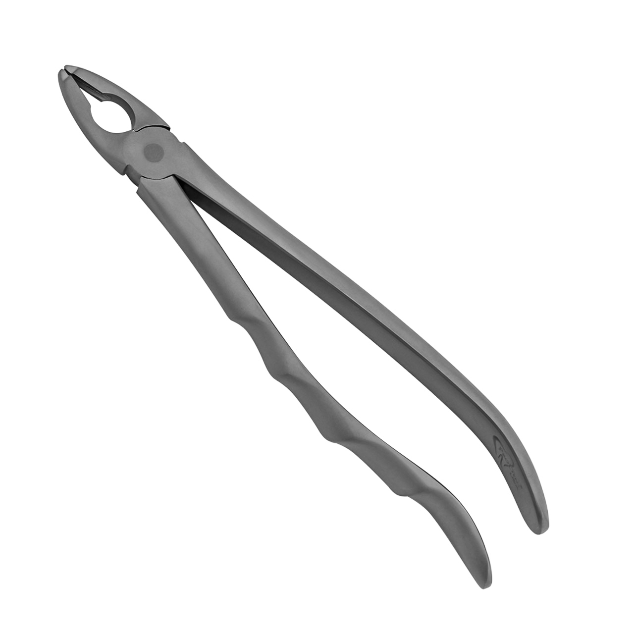 a pair of dental pliers with a black handle on a white background