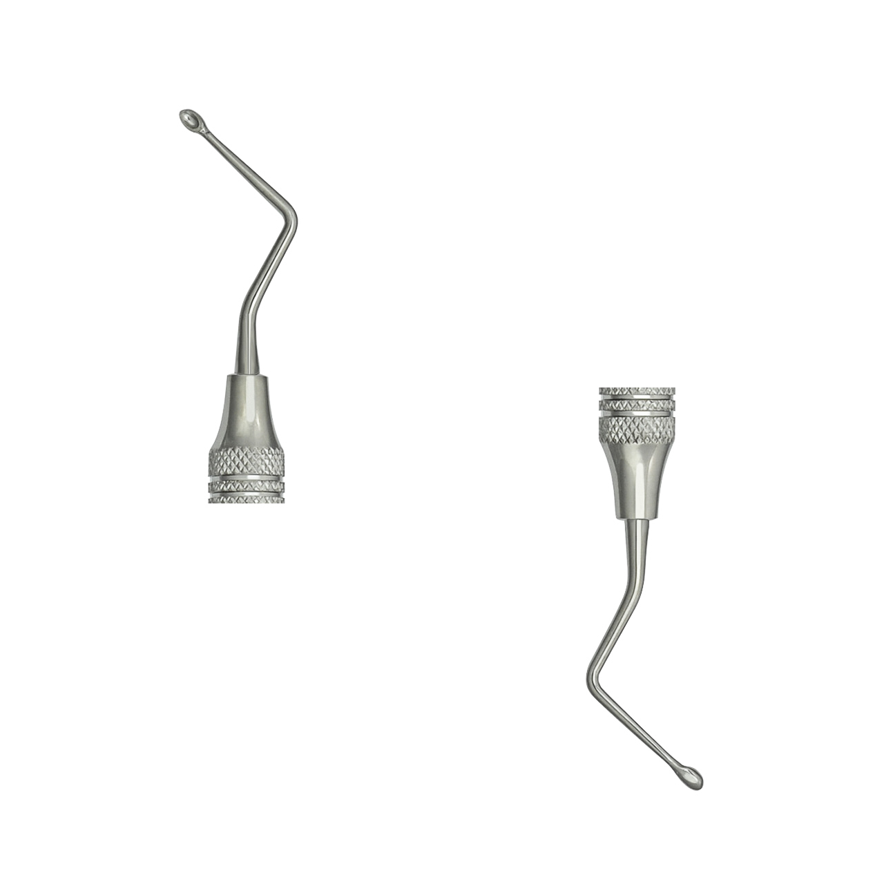 a pair of double end bone curette instruments