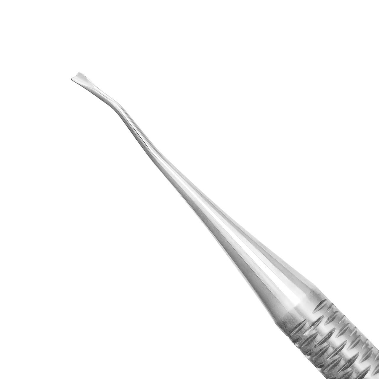 a close up of a dental instrument on a white background .