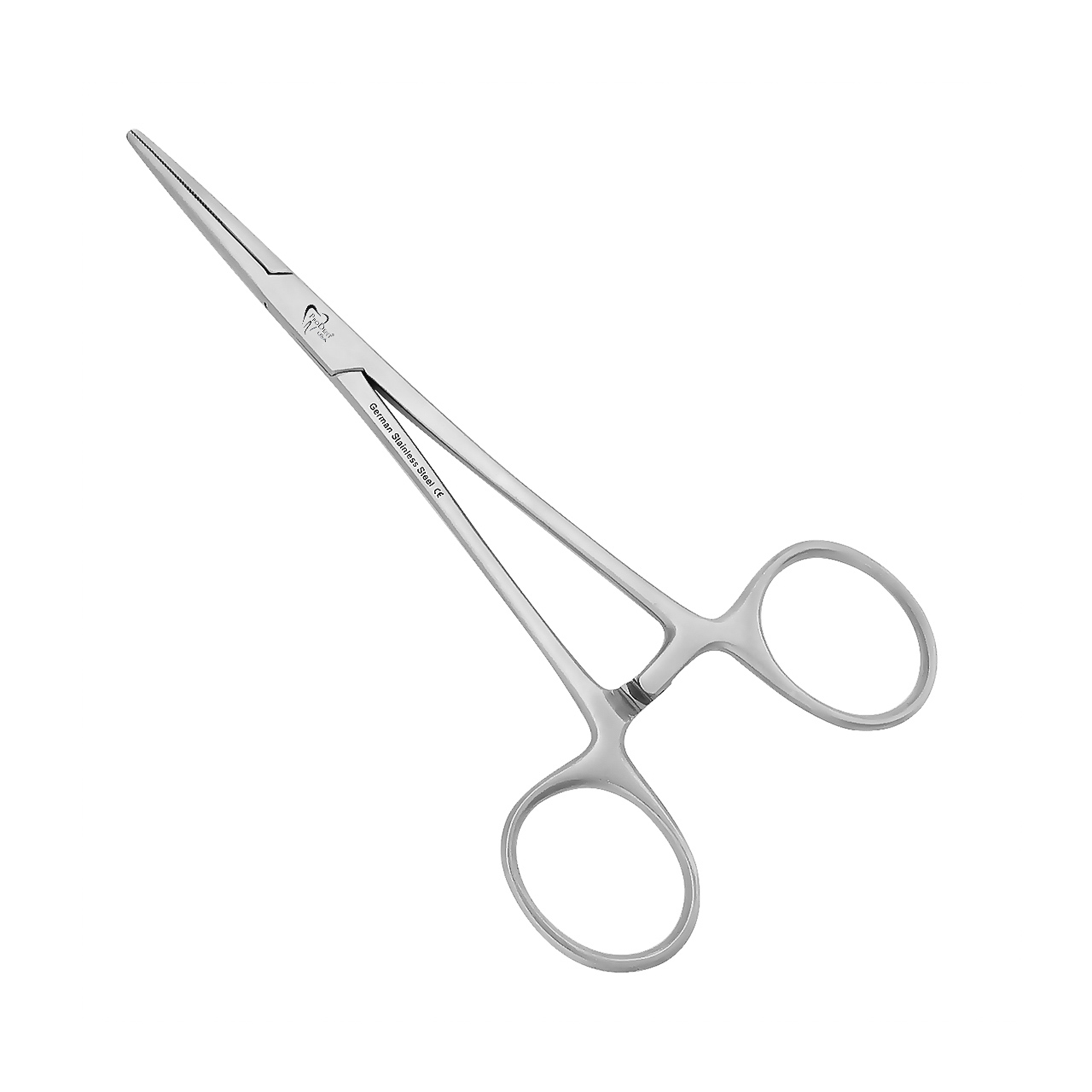 a pair of stainless steel scissors on a white background .