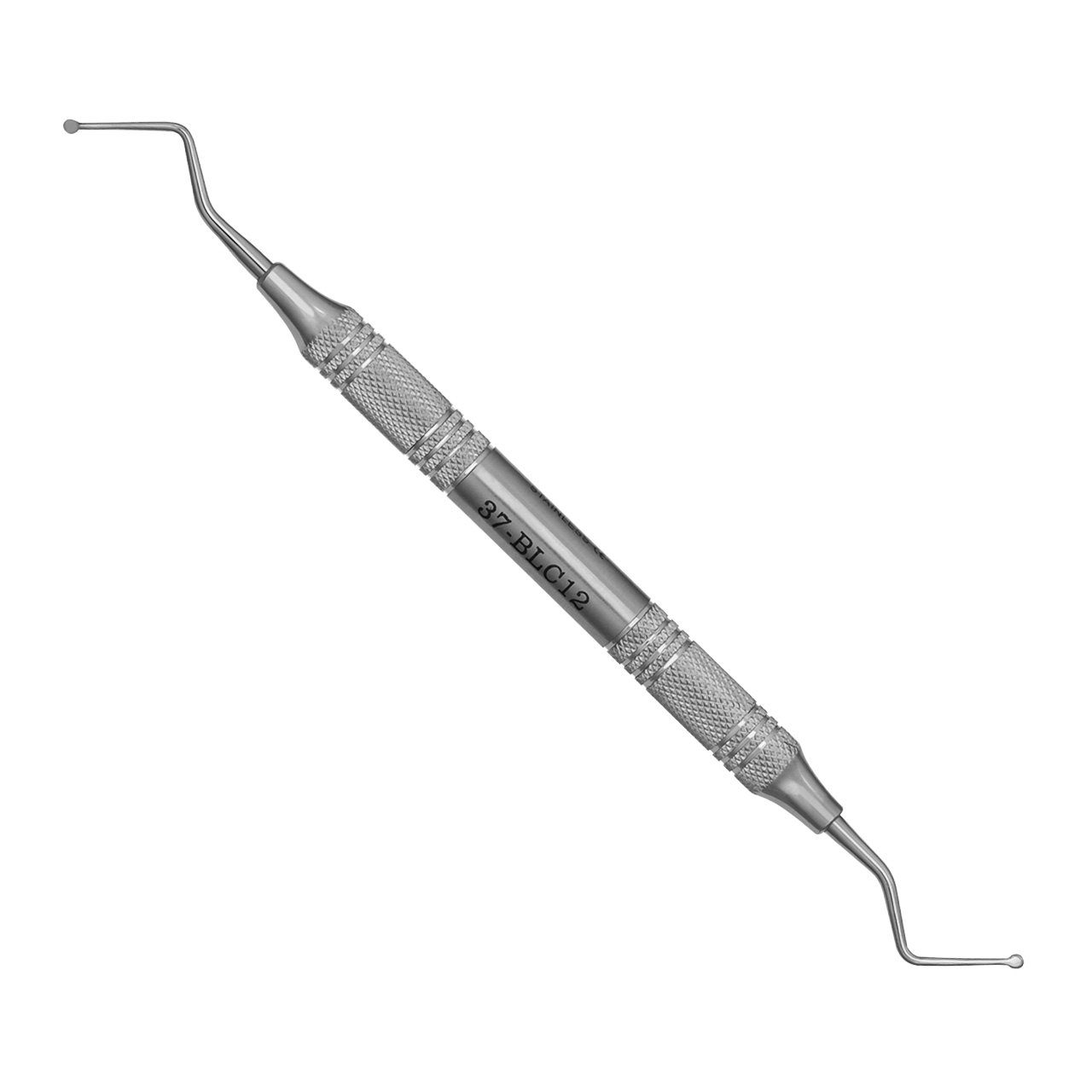 a dental instrument with a long handle on a white background