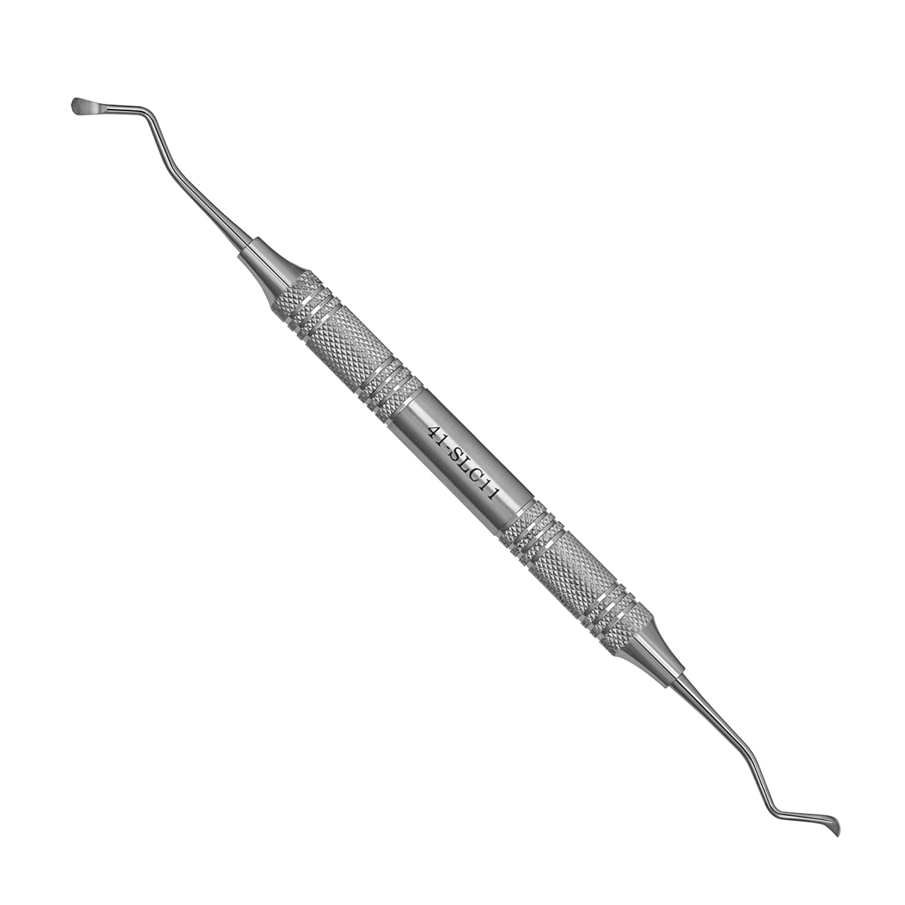 a stainless steel dental instrument.
