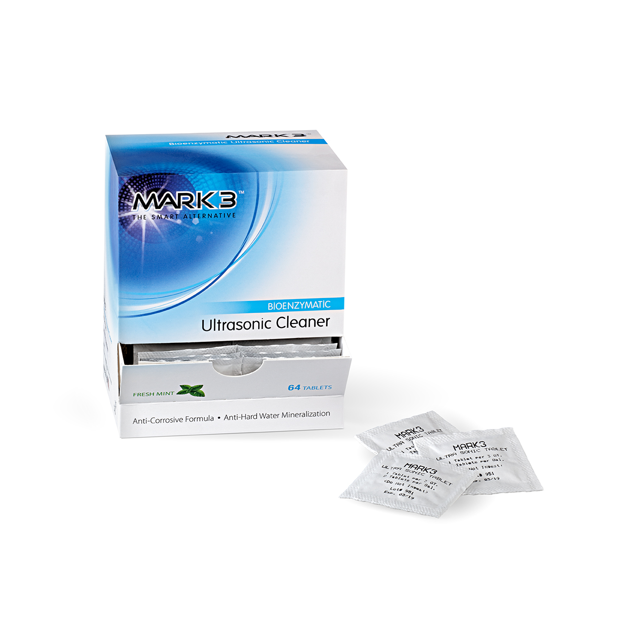 a box of ultrasonic cleaner wipes on a white background