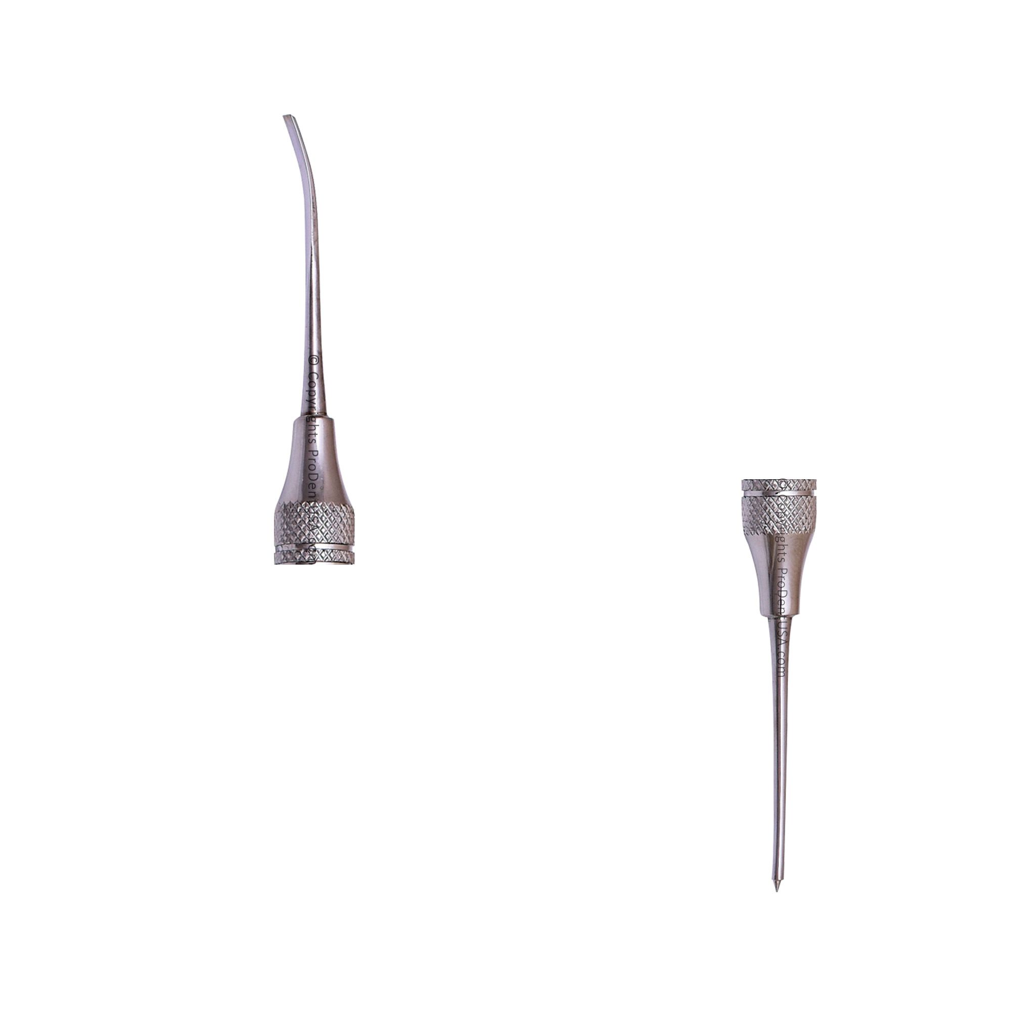 a pair of dental instruments on a white background .
